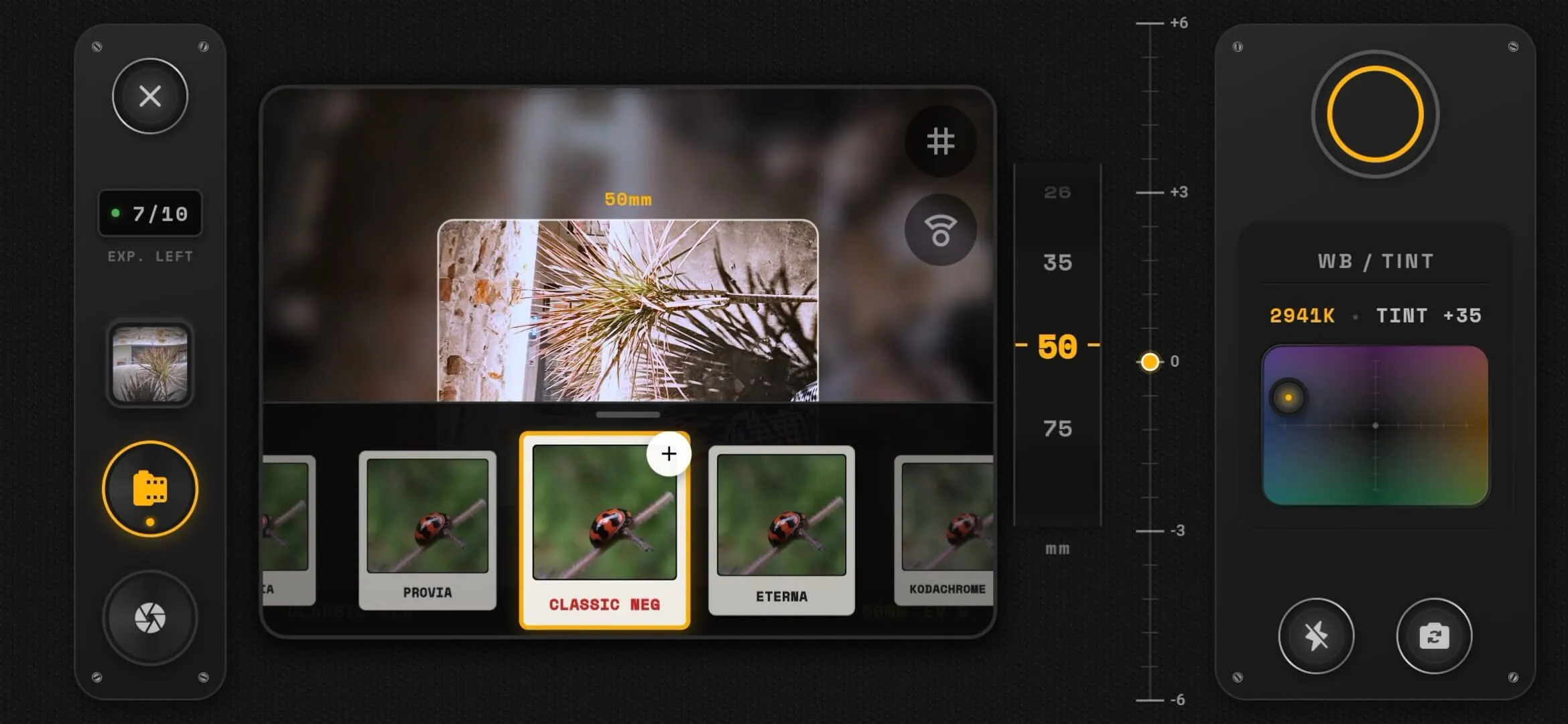 Capture live film photos with the integrated Camera LUT feature in Modipix